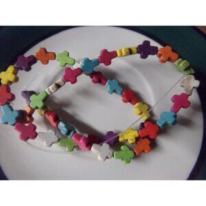 1 Strand Mixed Color Cross Beads